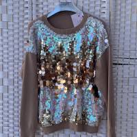 Jersey marrón con lentejuelas